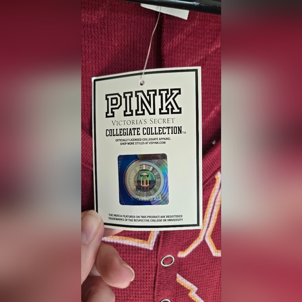 NWT Victoria's Secret PINK Collegiate Collection ASU onesie pajamas - Picture 4 of 7
